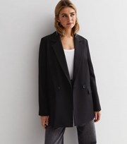 New Look Black Double Breasted Oversized Blazer